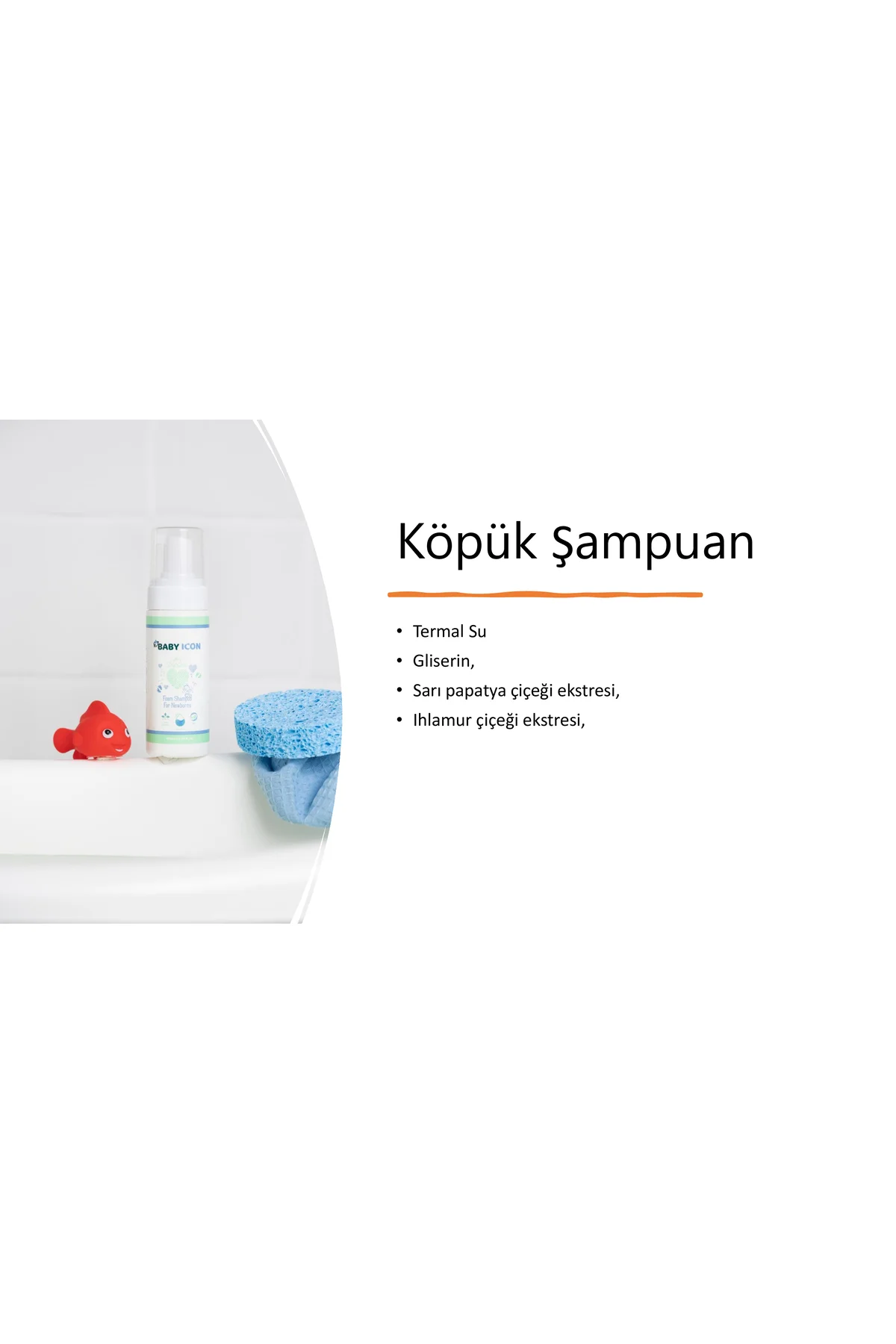 Yenidoğan Bebek Köpük Şampuanı - 150 ml Vegan Doğal Içerikli Kona