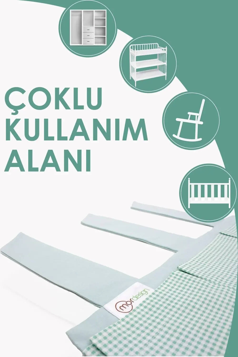 Yenidoğan Beşik Yanı Düzenleyici, 5 Cepli Bebek Odası Organizeri,