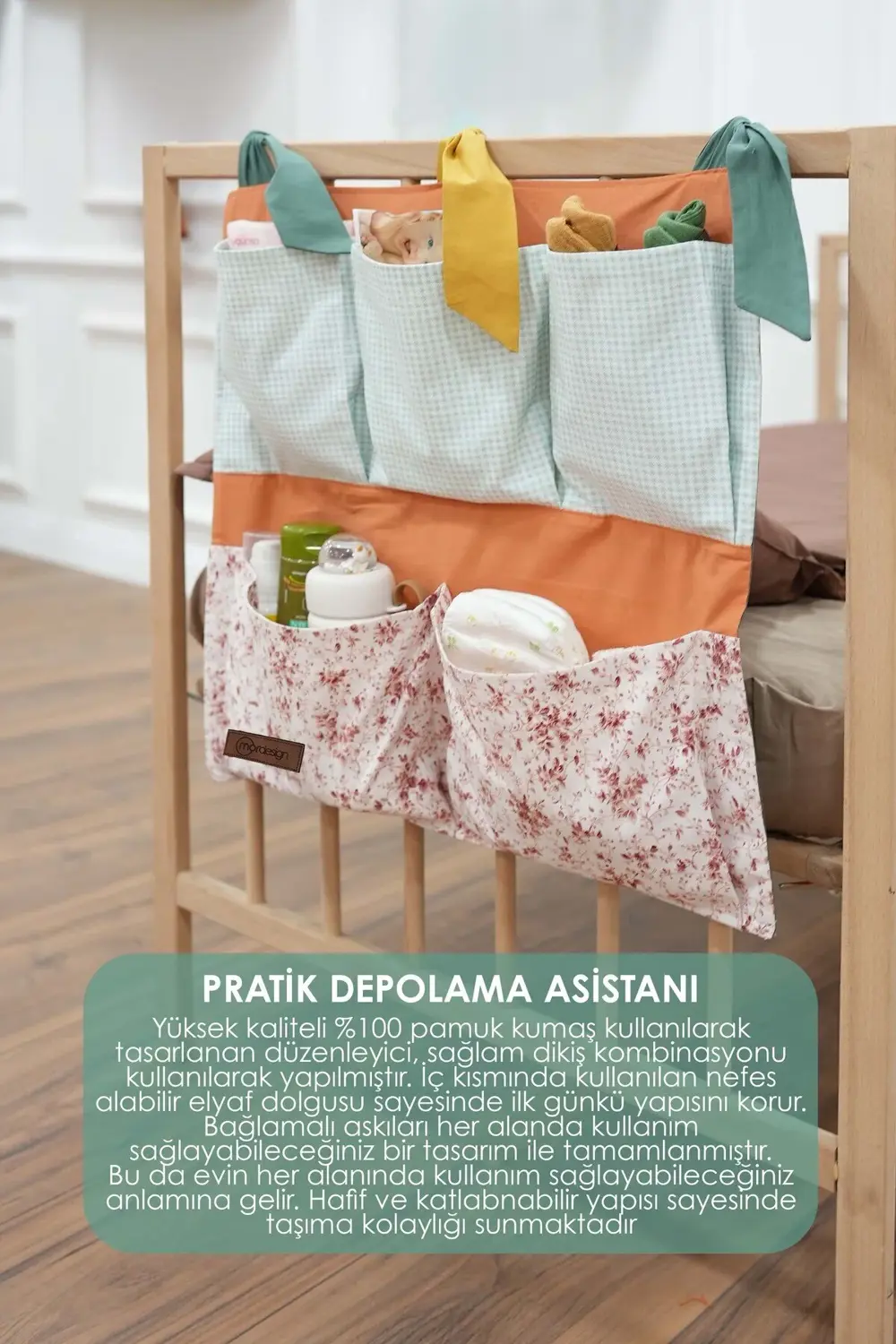Yenidoğan Beşik Yanı Düzenleyici,5 Cepli Bebek Odası Organizeri,A