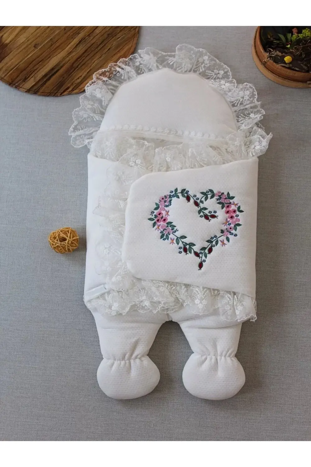 Yenidoğan Kapitone Anadolunun Kalbi Nakışlı Ayaklı Kız Erkek Bebe