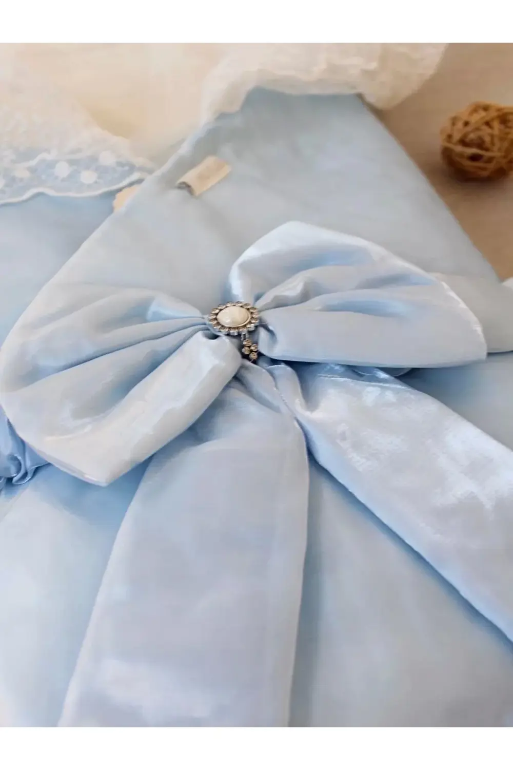 Yenidoğan Kumru İnci Fiyonk Kristal Parlak Duvaklı Kundak Bebek B