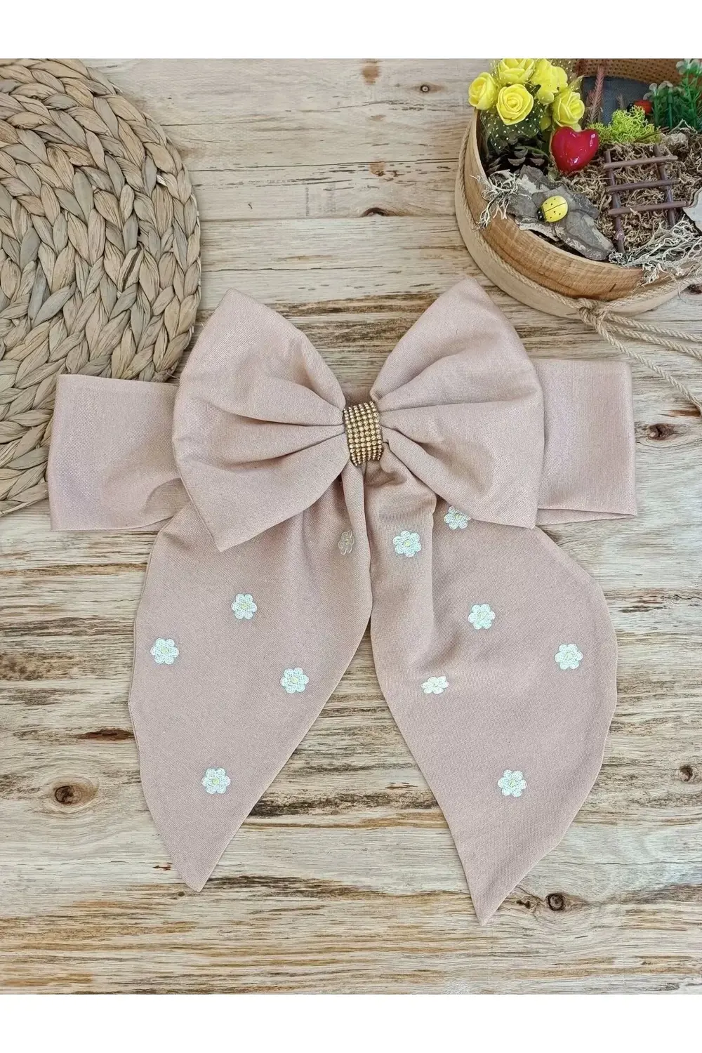 Yenidoğan Papatya Desenli Trilüks Unisex Kundak Bebek Battaniyesi