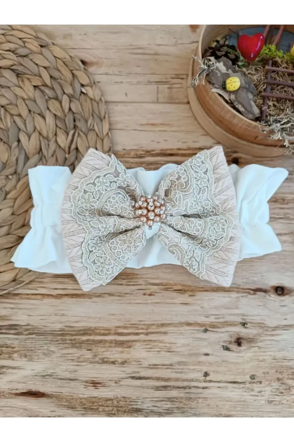 Yenidoğan Teri Cotton Taç Nakışlı Prizma Taş Kundak Bebek Battani