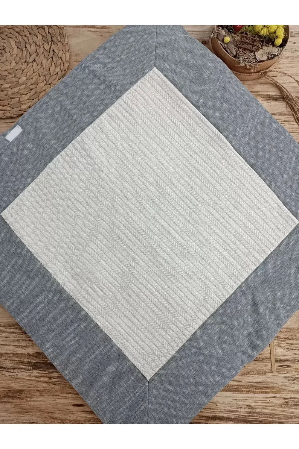 Yenidoğan Teri Cotton Taç Nakışlı Prizma Taş Kundak Bebek Battani