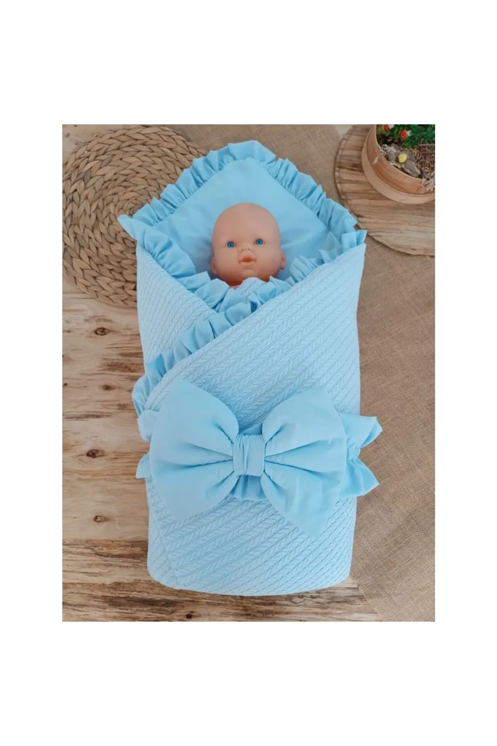 Yenidoğan Tericotton Kumaş Multi Mevsimlik Bebek Battaniyesi Kund