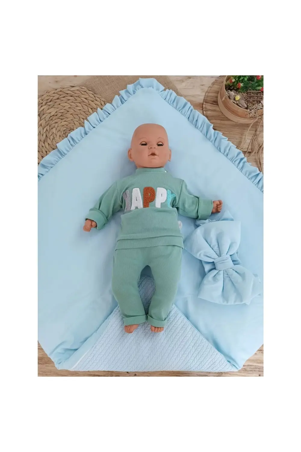 Yenidoğan Tericotton Kumaş Multi Mevsimlik Bebek Battaniyesi Kund