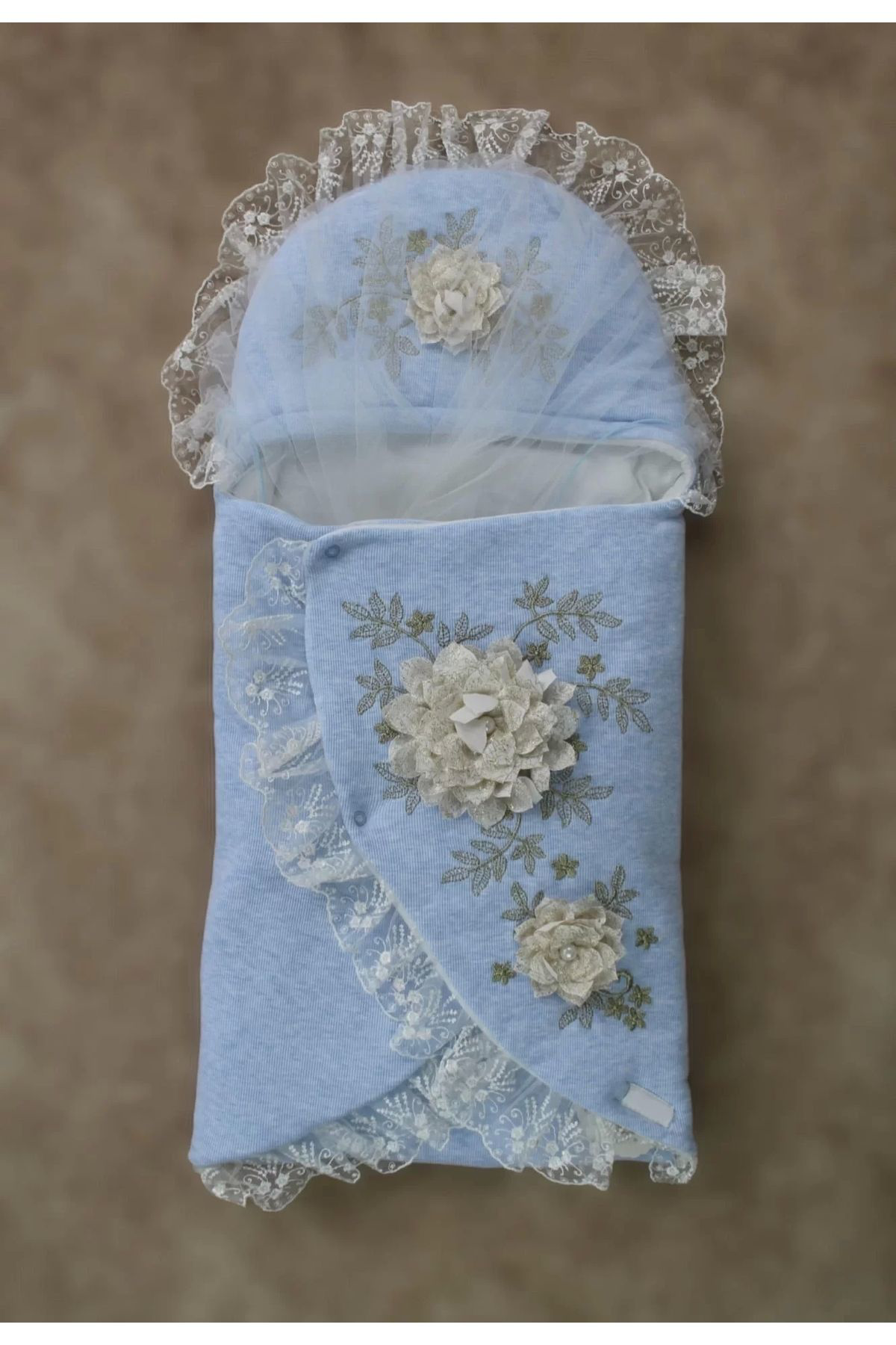 Babybird Yenidoğan Üç Gül Bahçesi Erkek Kundak Bebek Battaniyesi