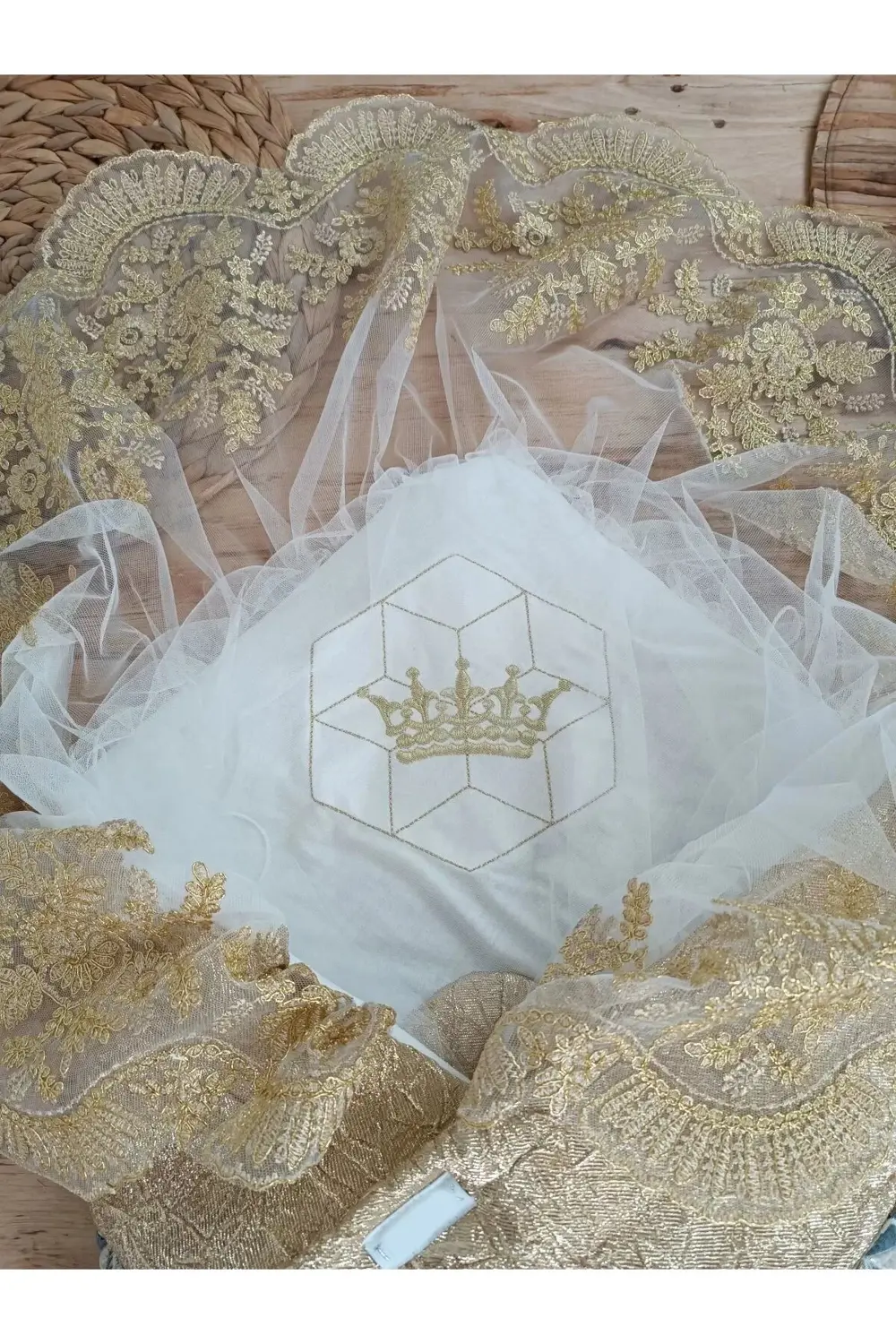 Yenidoğan Ultralüks Piramit Desenli Güpürlü Bebek Battaniyesi Kun