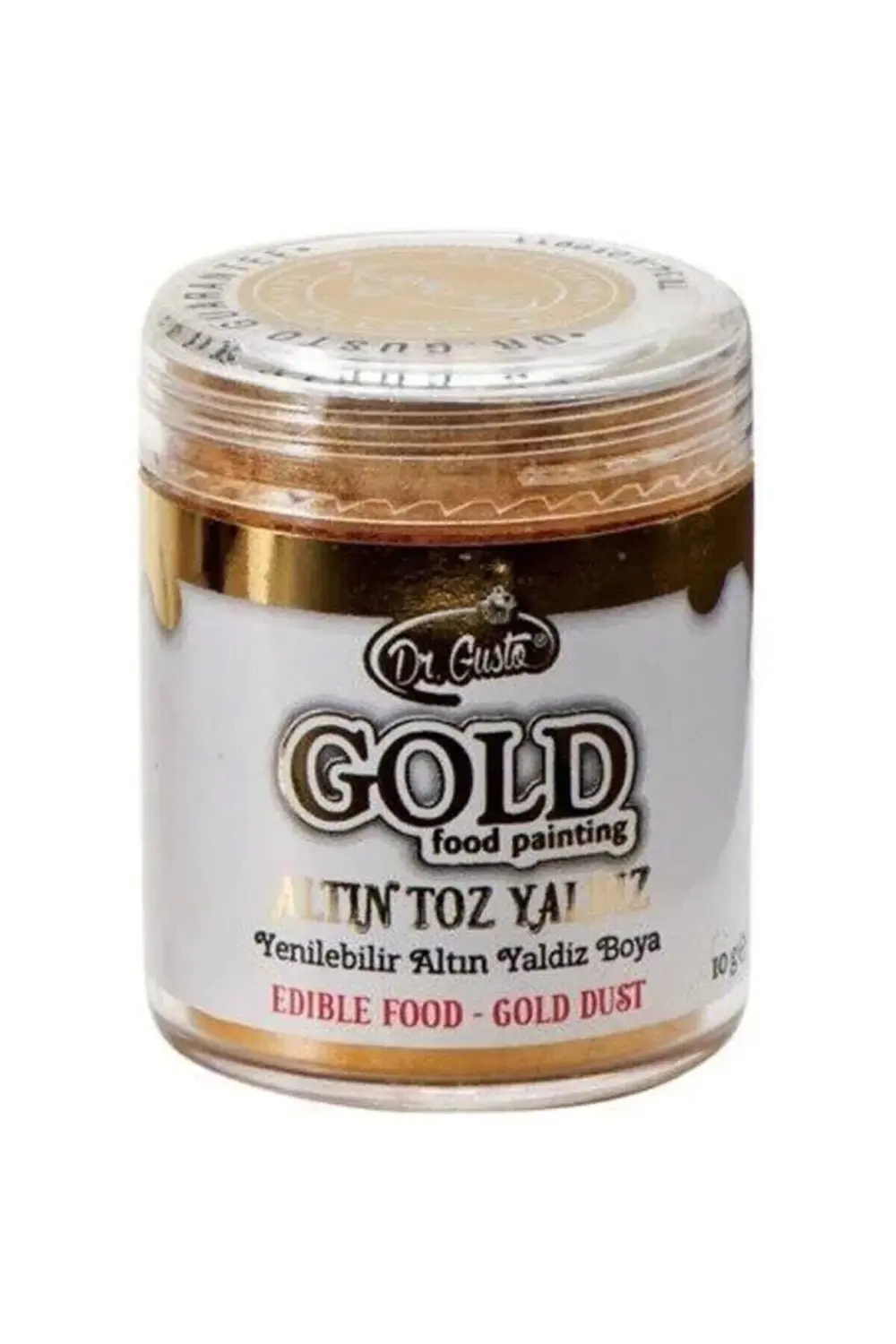 Dr.Gusto Sağlık Ürünleri Yenilebilir Altın Metalik Toz Sim Boya 10 Gr