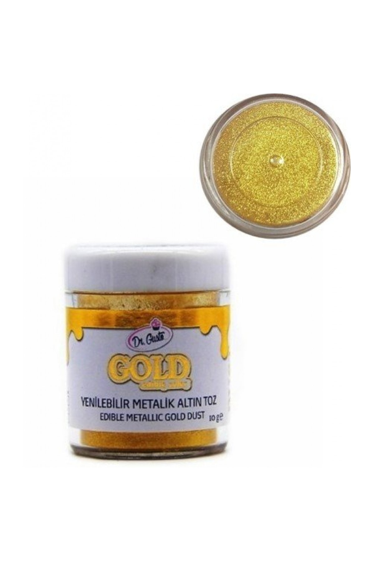 Dr.Gusto Sağlık Ürünleri Yenilebilir Parlak Altın Metalik Toz Boya 10 Gr