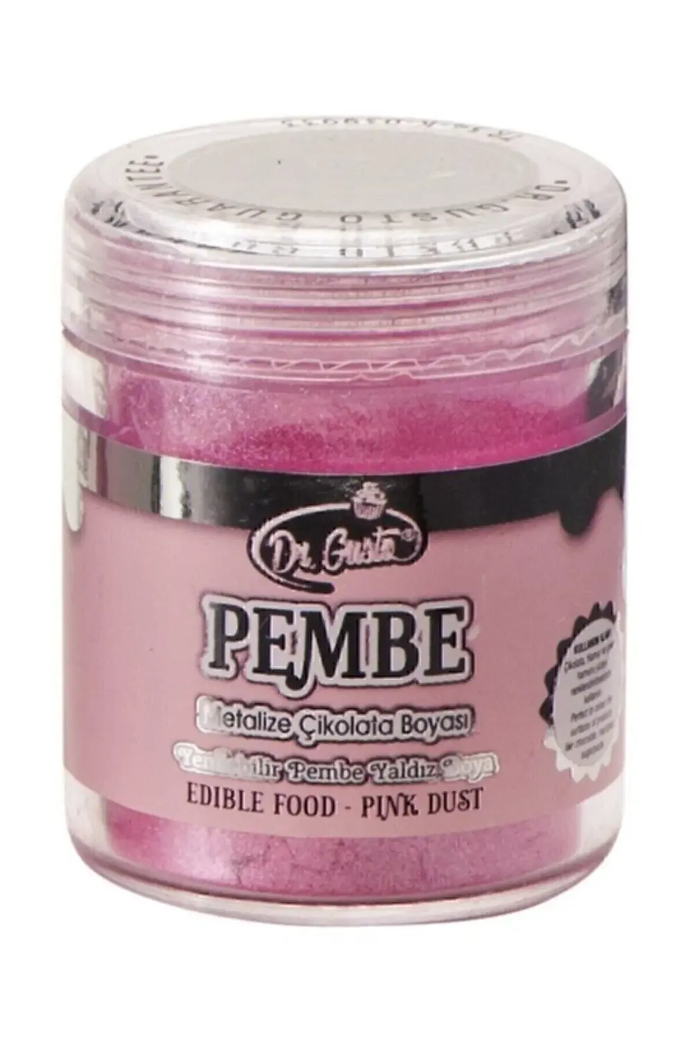 Dr.Gusto Sağlık Ürünleri Yenilebilir Yaldızlı Sim Boya Pembe 10 Gr