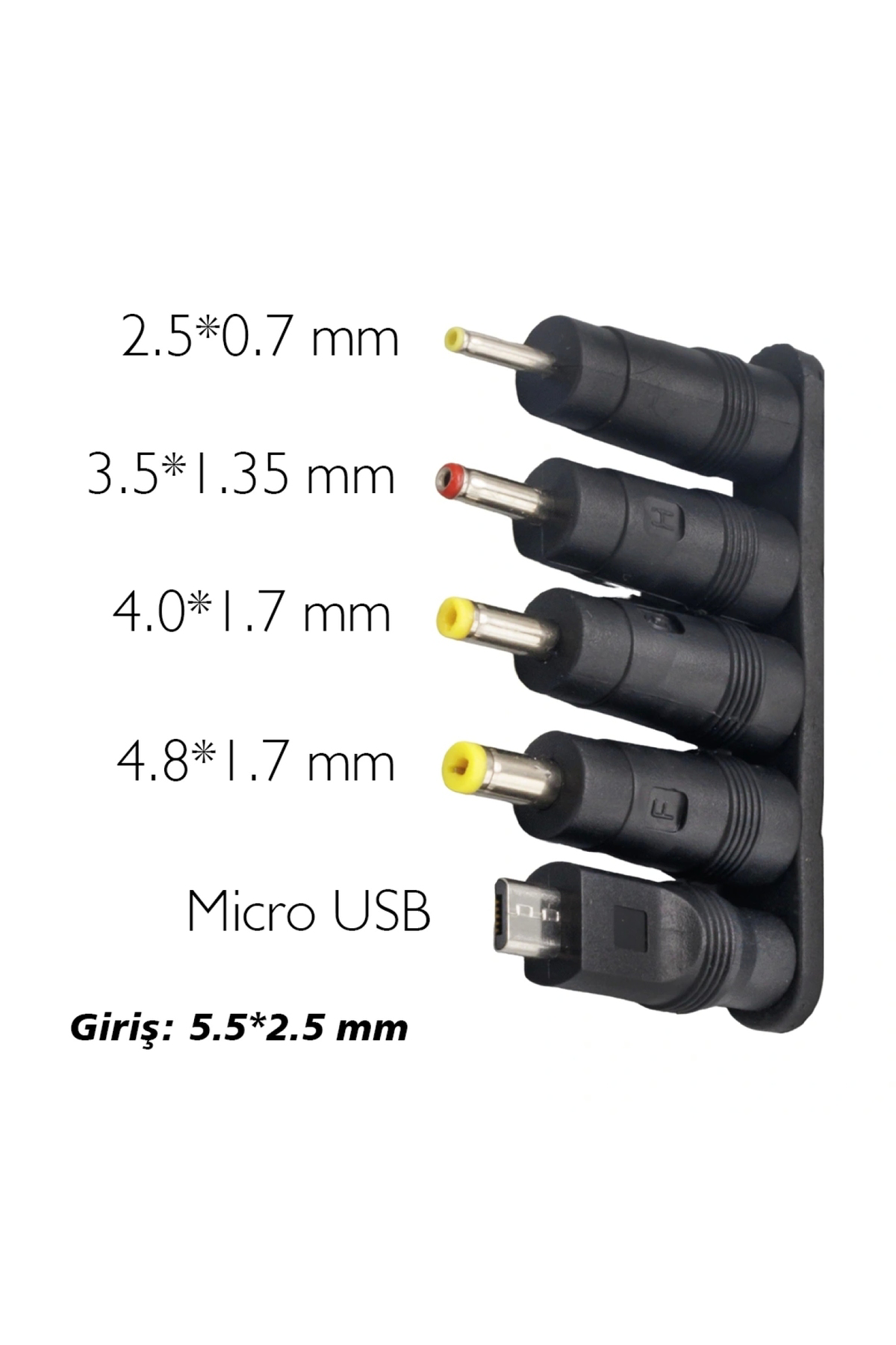 YERLİ ÜRETİM ÇOKLU YEDEK ADAPTÖR UÇ ÇEVİRİCİ (2.5x0.7MM- 4.8x1.7M
