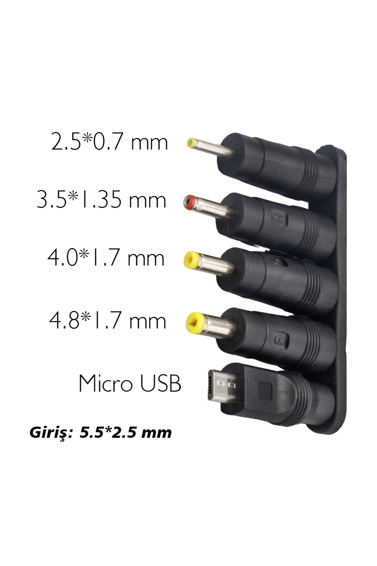 YERLİ ÜRETİM ÇOKLU YEDEK ADAPTÖR UÇ ÇEVİRİCİ (2.5x0.7MM- 4.8x1.7M