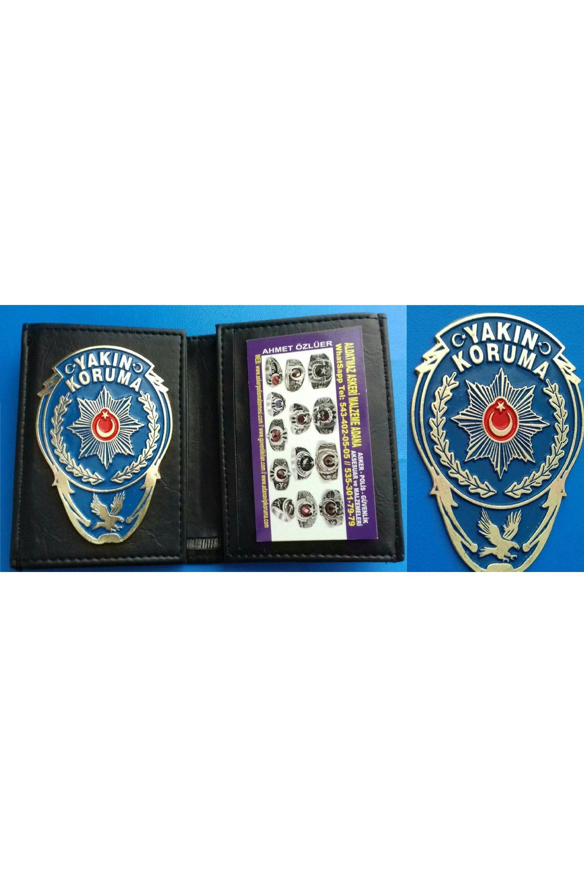 YERLİ ÜRETİM.YAKIN KORUMA ROZETLİ CÜZDANI v +1 ADET ROZET SATINAL