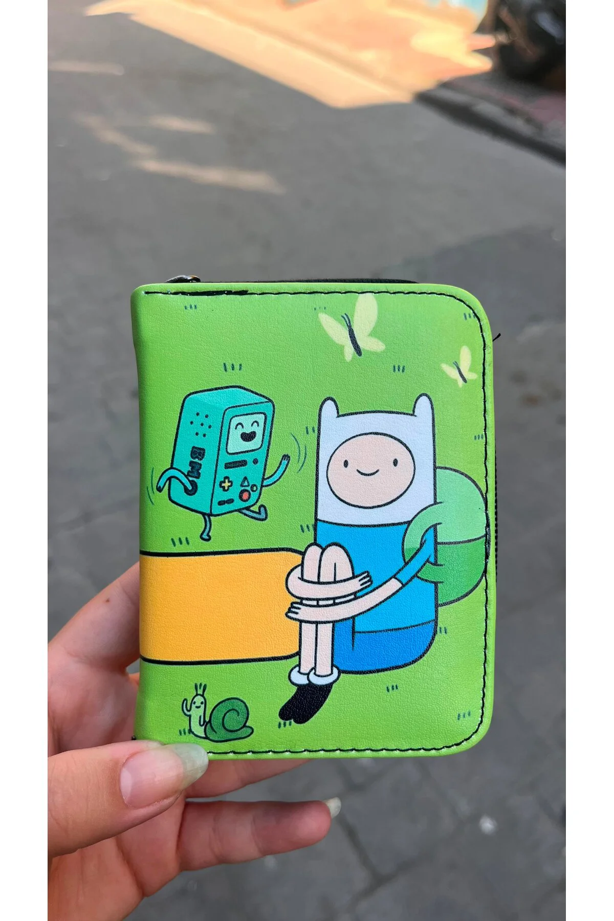 Yeşil Adventure Time Finn and Jack BMO OOO Diyarı Unisex Cüzdan