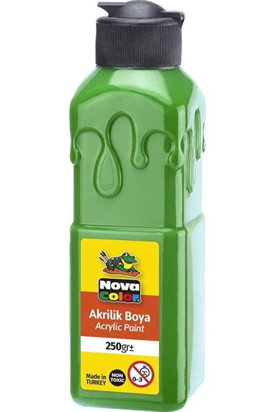Yeşil Akrilik Boya 250 gr 1 Adet Su Bazlı Akrilik Boyası Hobi San