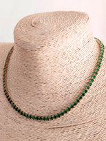 Tükkan Accessories Yeşil Baget Zirkon Taş Su Yolu Gold Kaplama Kolye-Kol138 Tükkan Accessories Yeşil Baget Zirkon Taş Su Yolu Gold Kaplama Kolye-Kol138