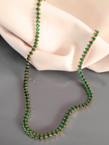 Tükkan Accessories Yeşil Baget Zirkon Taş Su Yolu Gold Kaplama Kolye-Kol138 Tükkan Accessories Yeşil Baget Zirkon Taş Su Yolu Gold Kaplama Kolye-Kol138