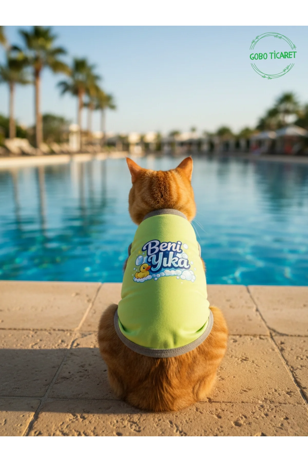 Yeşil Beni Yıka Baskılı Kedi ve Köpek Kıyafeti–Evcil Hayvan Tişör