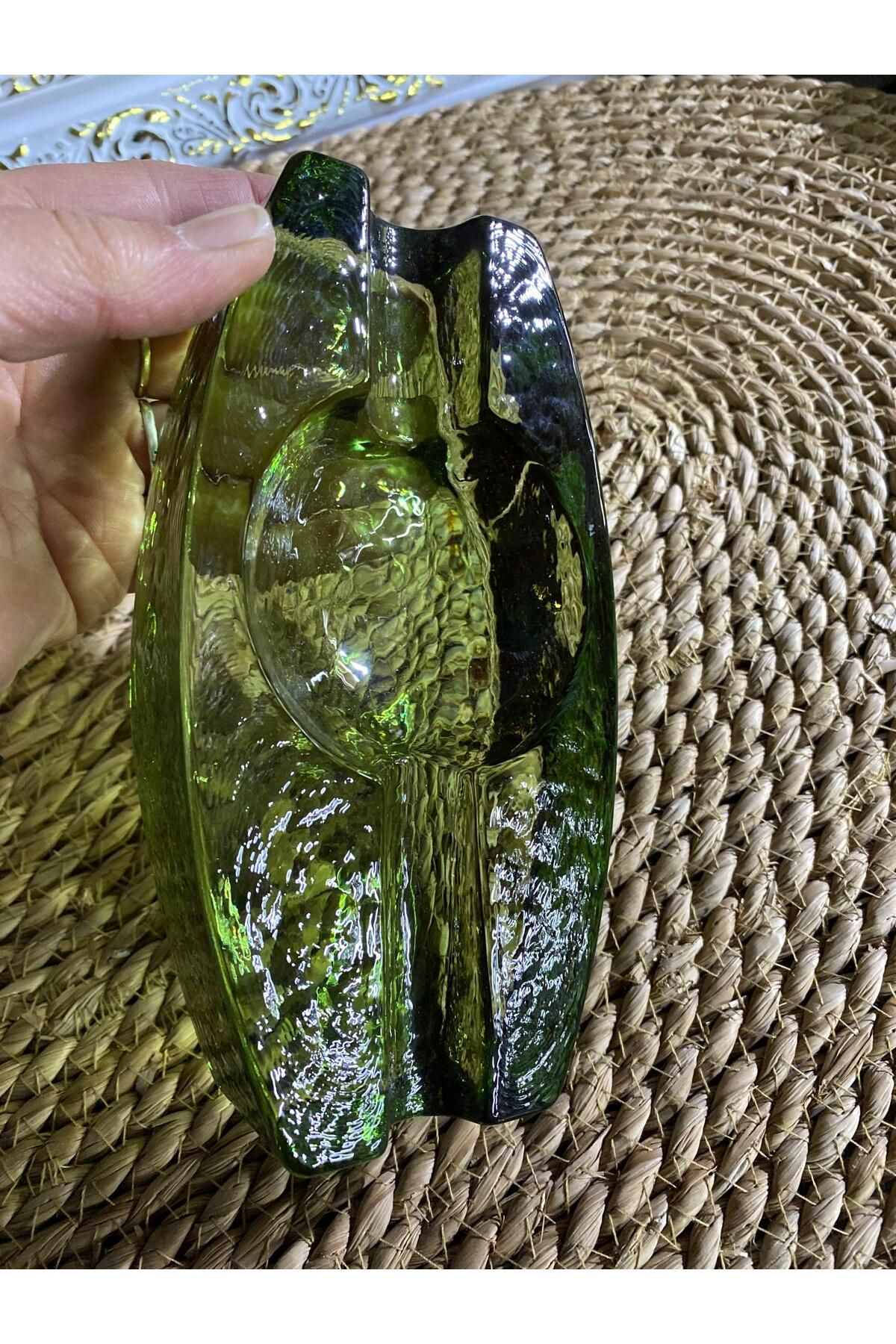 Elif Aksesuar Yeşil Cam Puro Kül Tablası