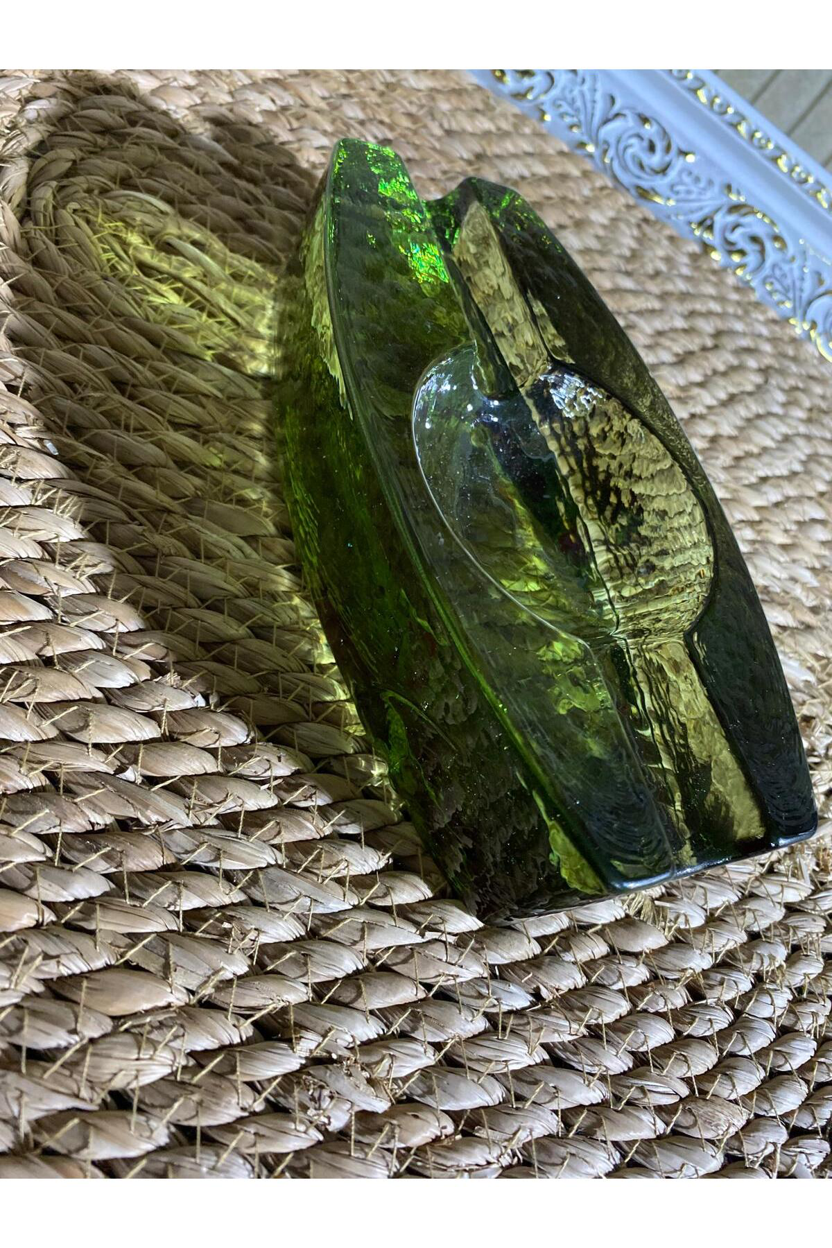 Elif Aksesuar Yeşil Cam Puro Kül Tablası