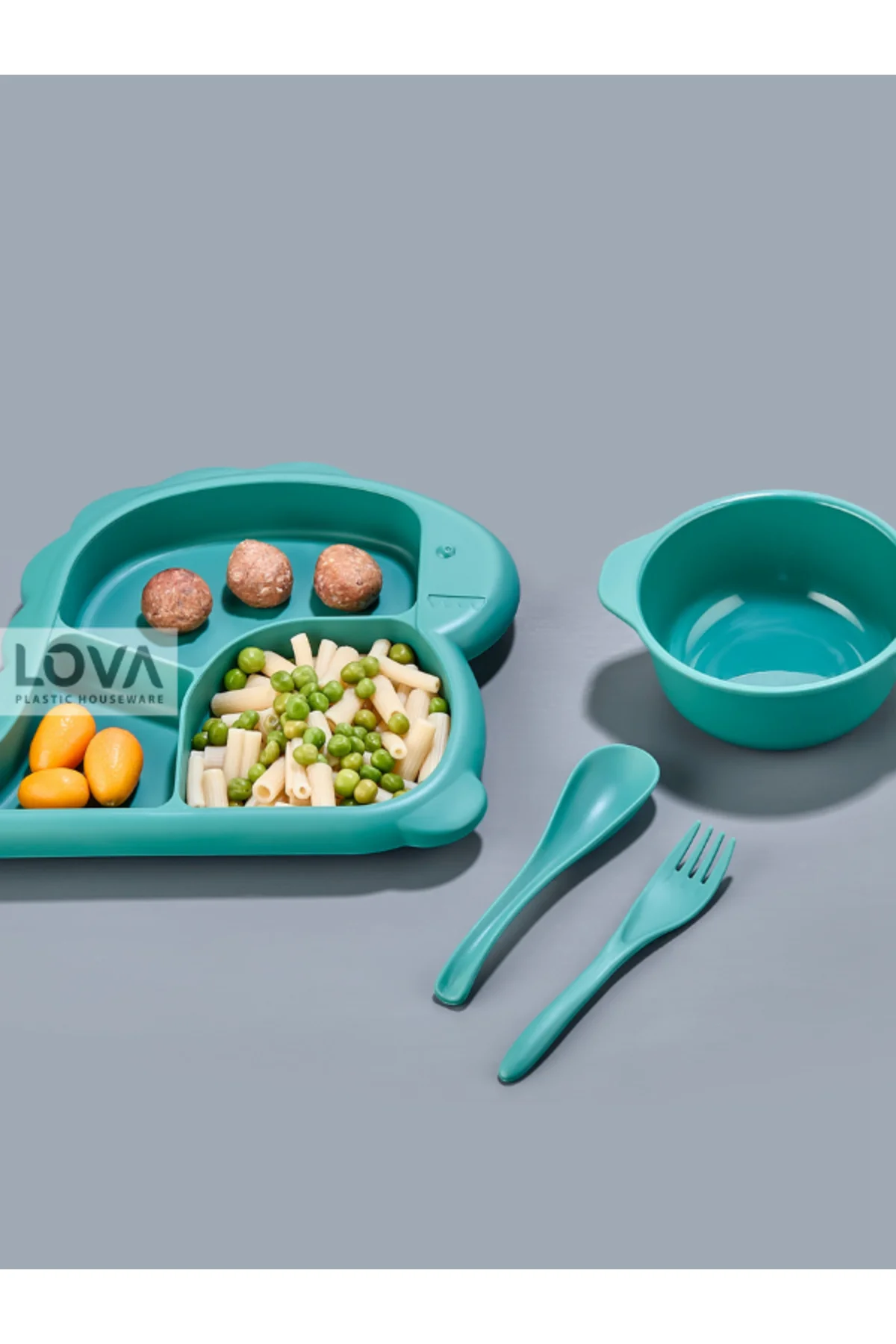 (YEŞİL) Dino Mama Tabağı Seti (1 Adet)