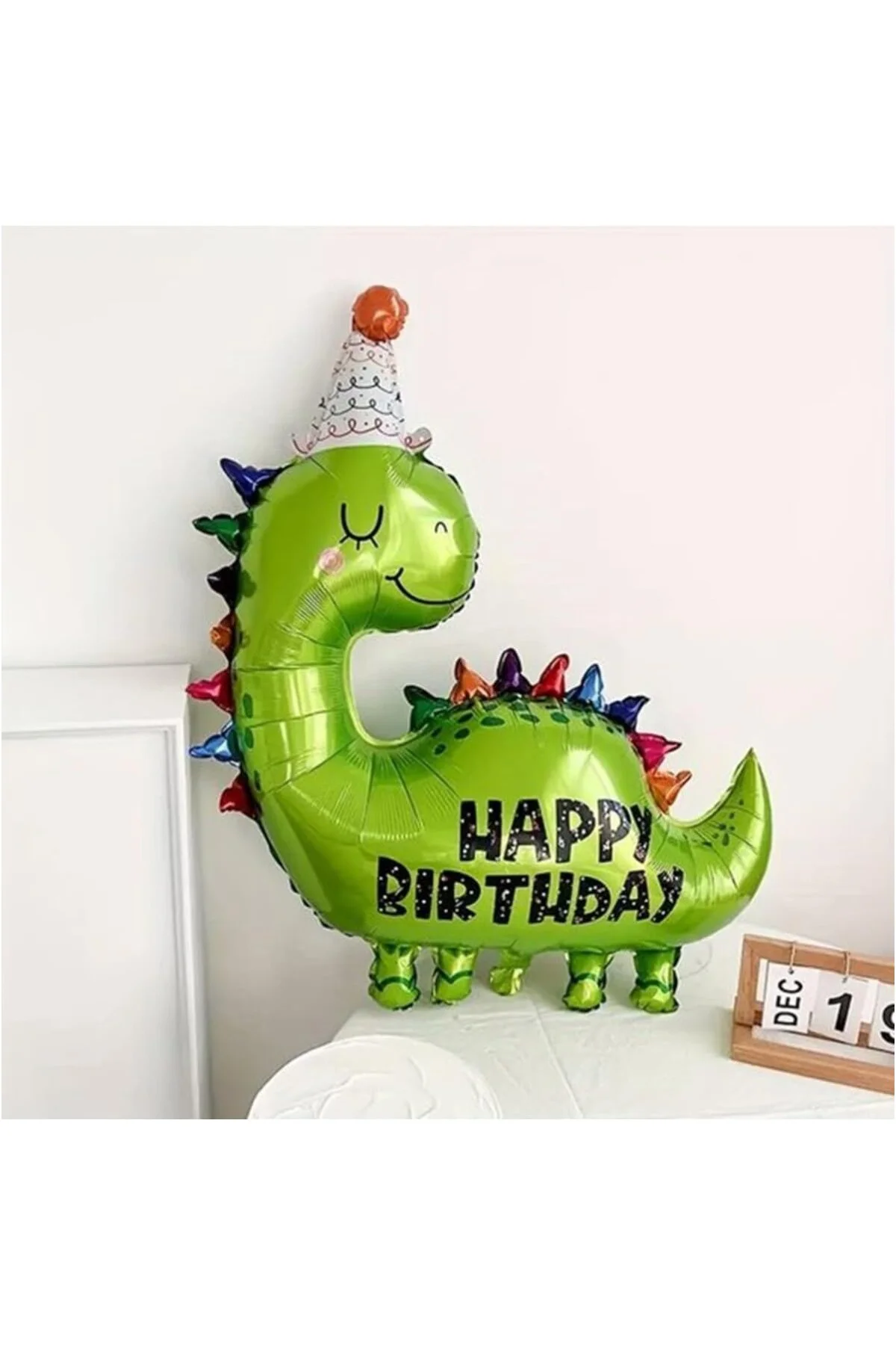 Yeşil Dinozor Temalı 4 Yaş Folyo Balon Seti Doğum Günü Dekorasyon
