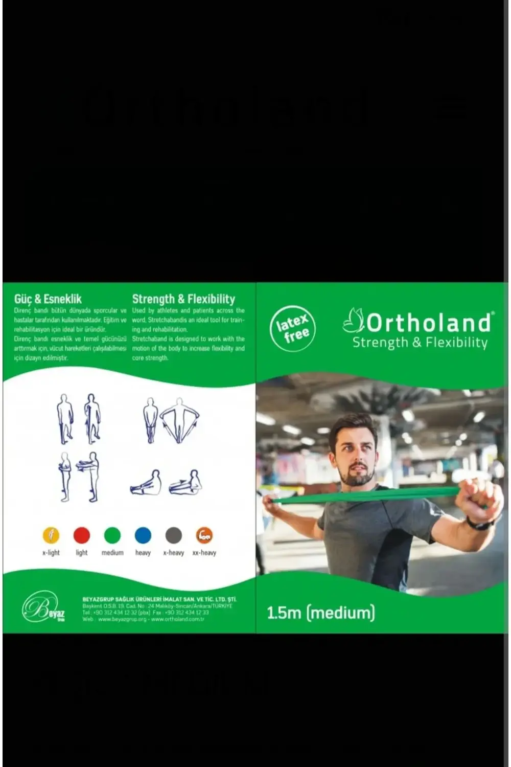 Yeşil Egzersiz Bandı 1,5 Metre Medium