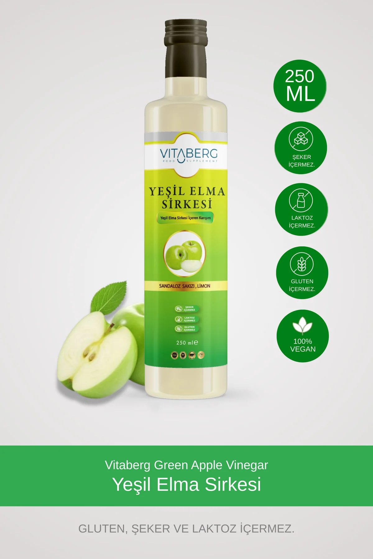 Yeşil Elma Sirkesi | Sandaloz Sakızı ve Limon İçeren Sirke Karışı