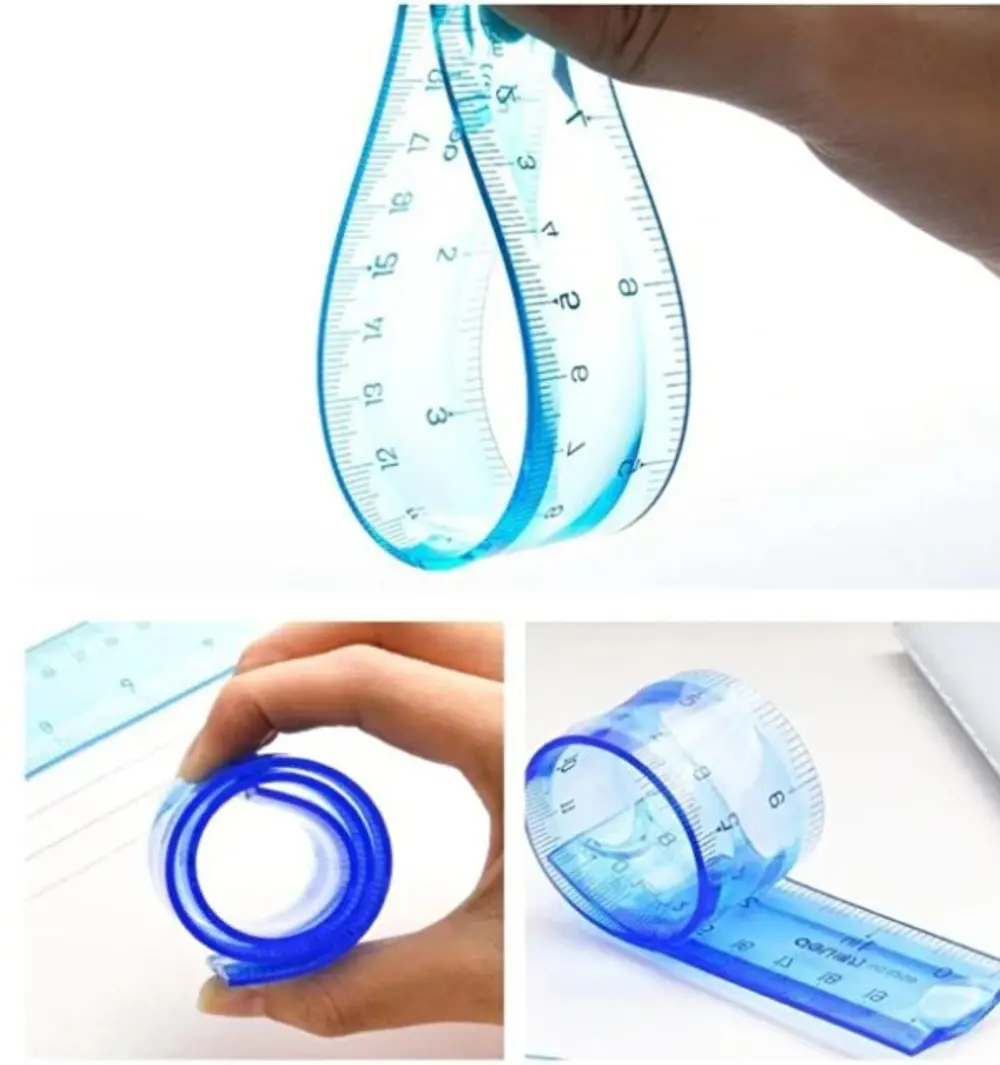 Yeşil Esnek Plastik Cetvel Flexy Cetvel Kırılmayan Cetvel 30 Cm -