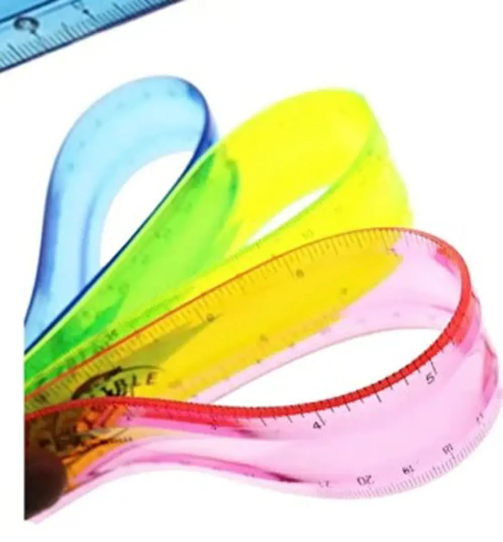 Yeşil Esnek Plastik Cetvel Flexy Cetvel Kırılmayan Cetvel 30 Cm -