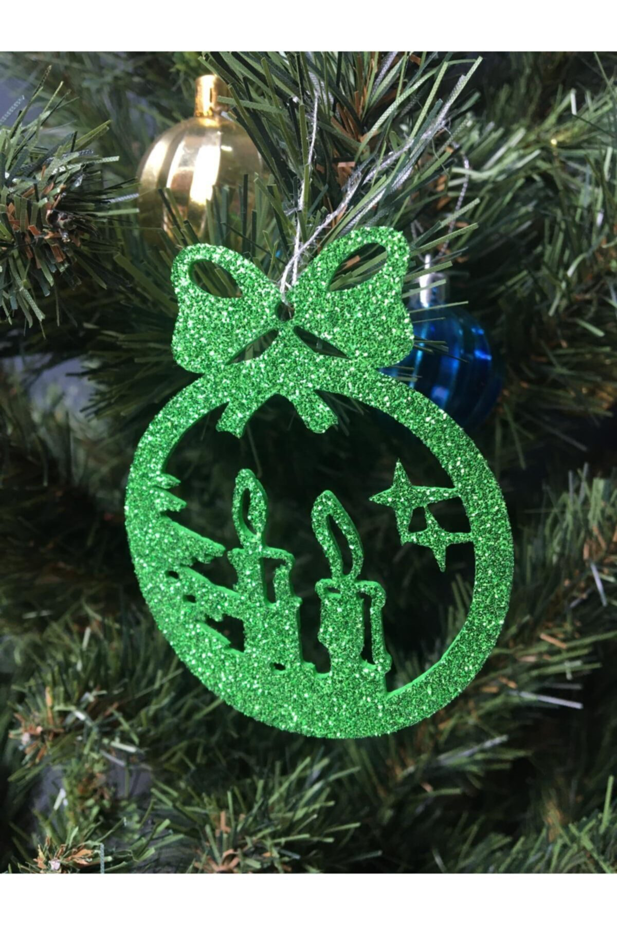 Leylaser Yeşil Eva Yilbaşi Ağaci Süsü 7,5X7,5 Cm 28Li