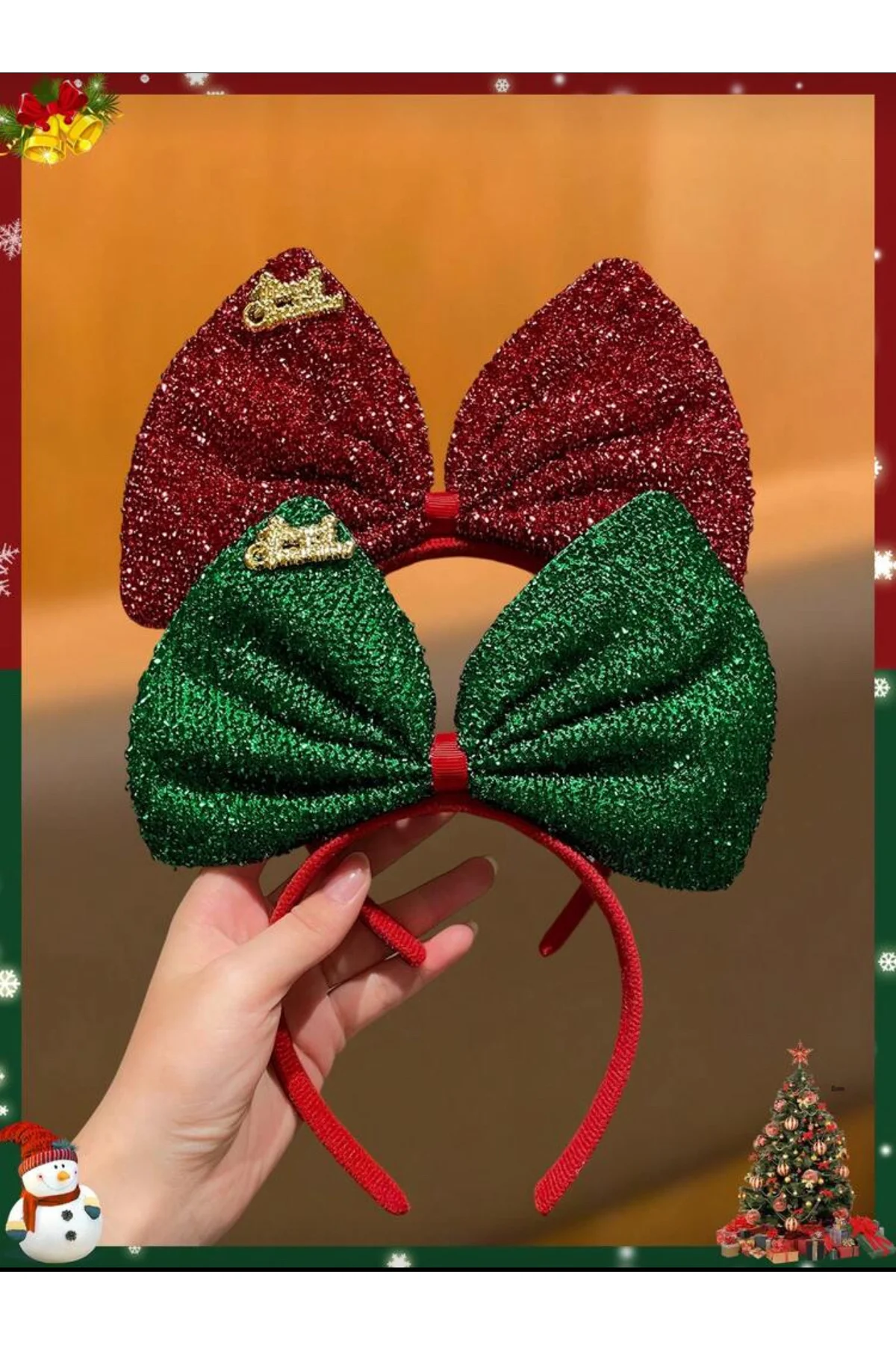 Yeşil Fiyonk Yeni Yıl Noel Taç