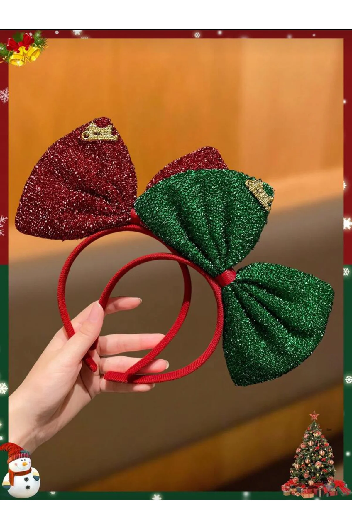 Yeşil Fiyonk Yeni Yıl Noel Taç