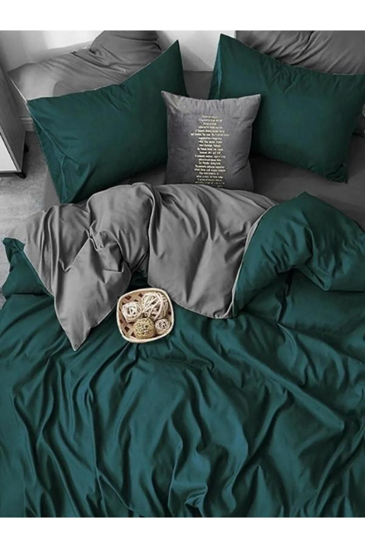 Beautiful Bird Yeşil Gri %100 Pamuk Tek Kişilik Nevresim Takımı Çarşaflı Yatak Ö