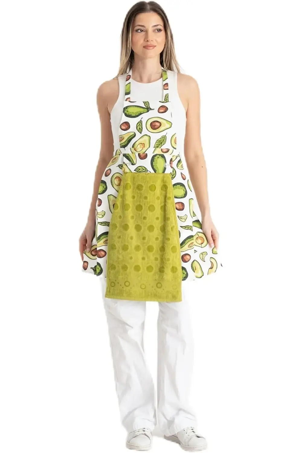 Yeşil Havlulu Su Geçirmez Mutfak Önlüğü, Yetişkinler için Önlük,