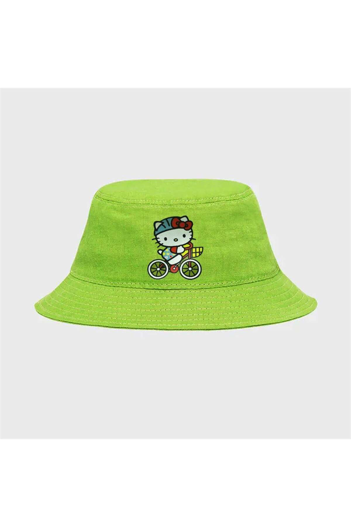 Yeşil Hello Kitty Bisiklet Bucket Şapka