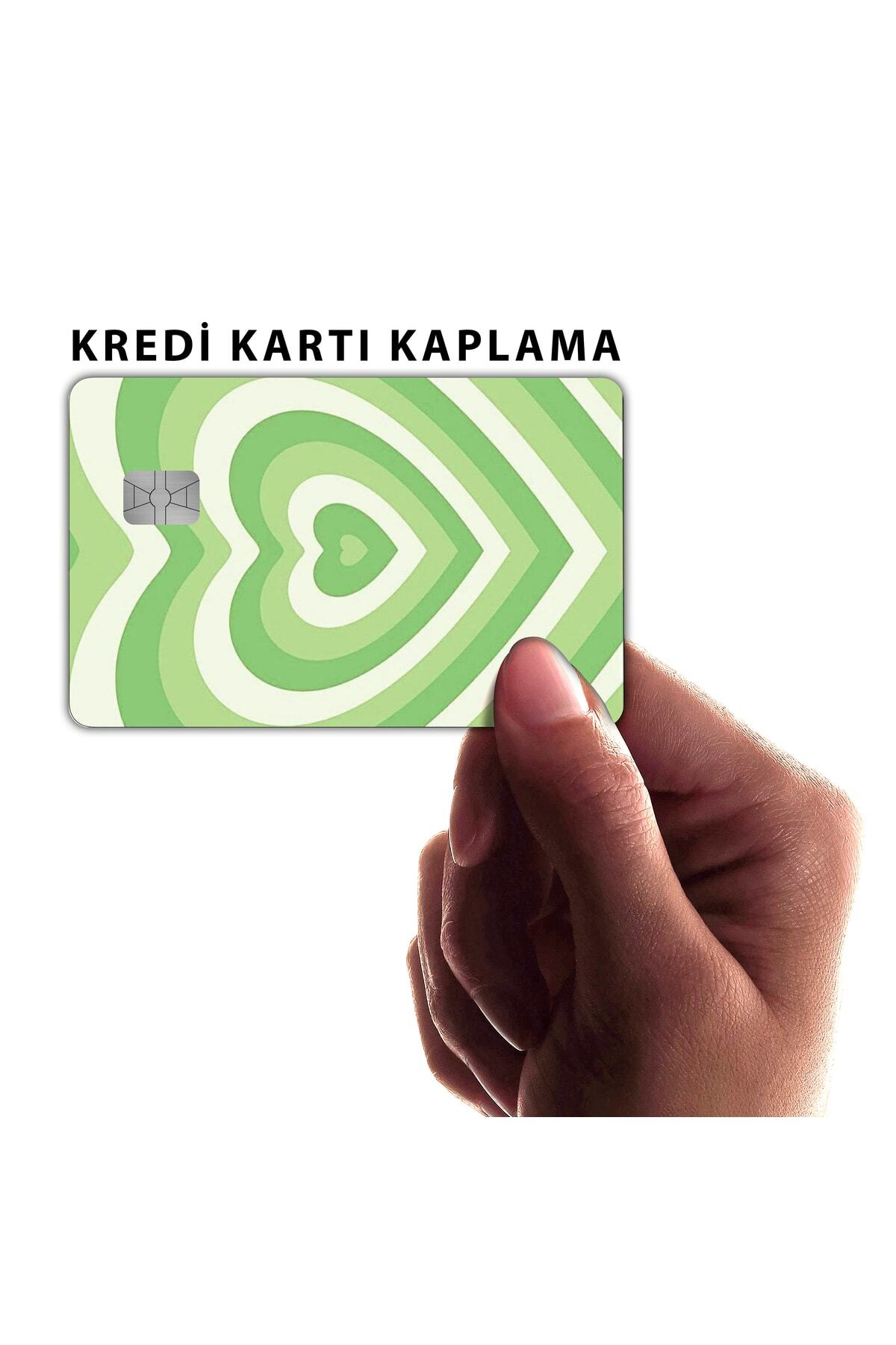 Yeşil Kalp Kaplama Sticker Banka Kartı