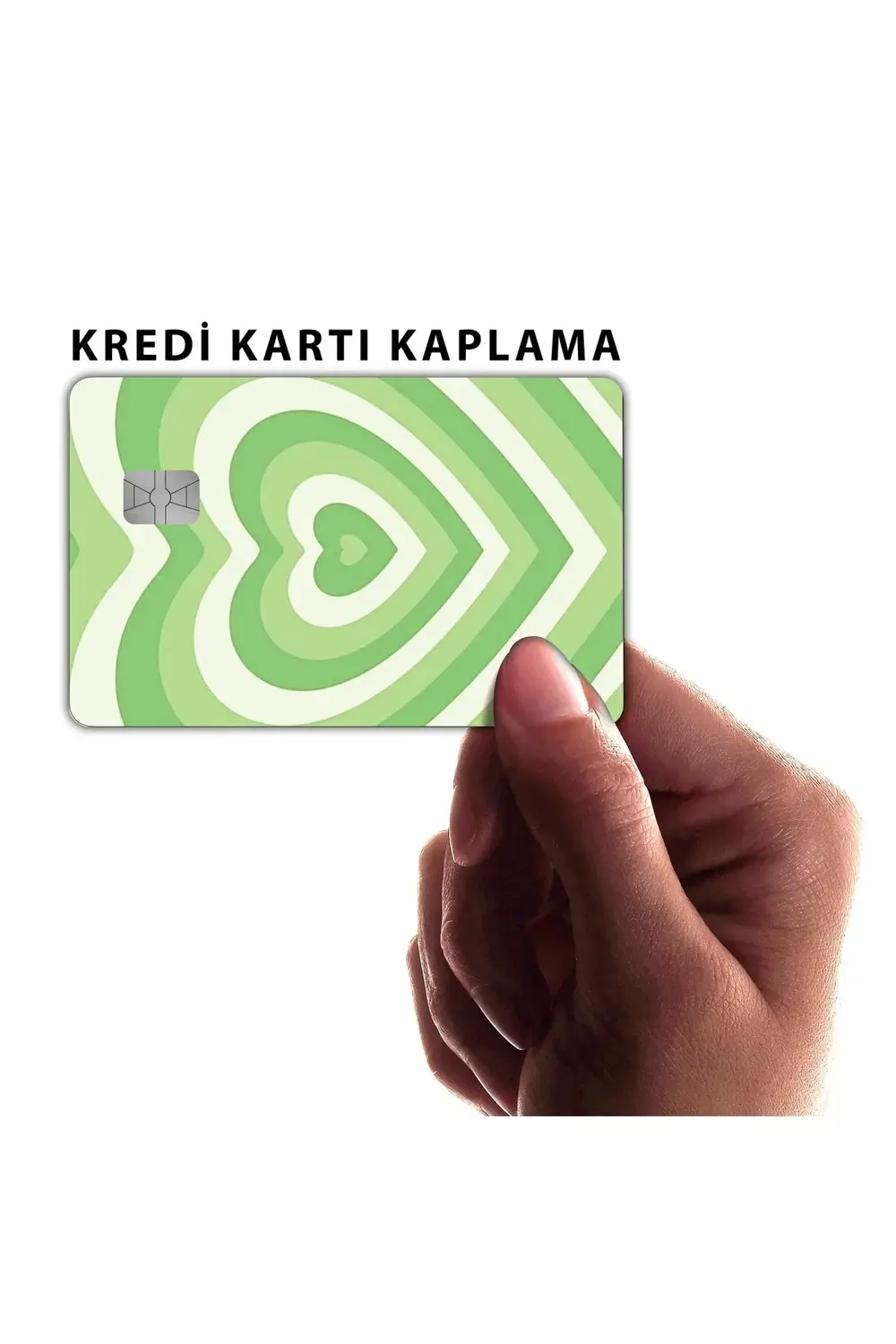 Yeşil Kalp Kaplama Sticker Banka Kartı