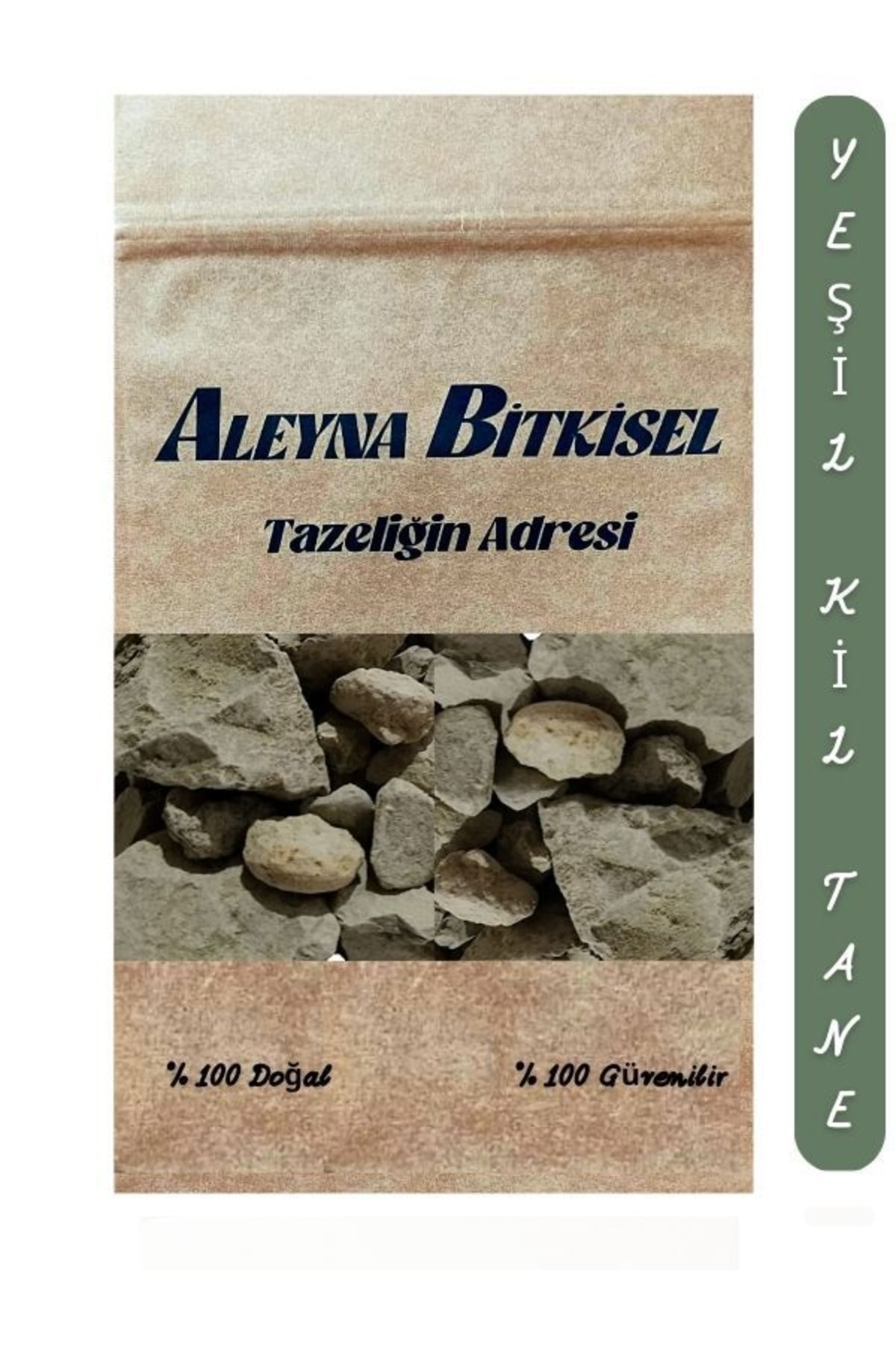 Aleyna Bitkisel Yeşil Kil 1 Kg Yüz Maskesi İçin