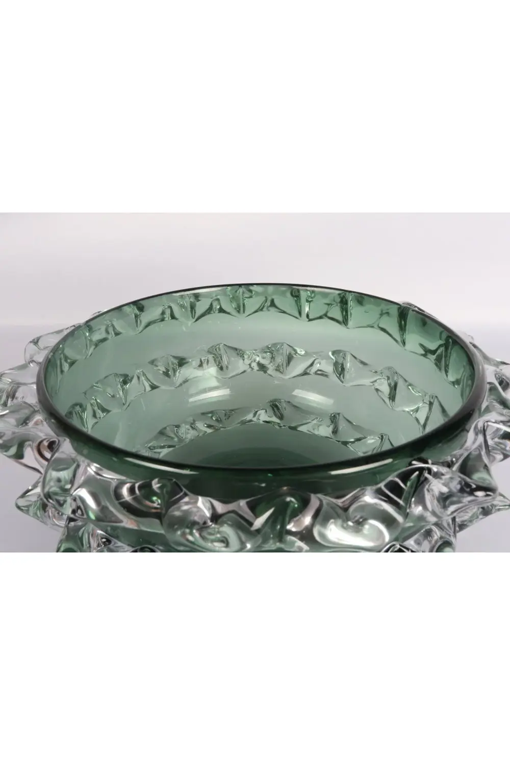 Yeşil Kırçımlı Cam Meyvelik | 26x12 CM Lüks Dekoratif Kase ve Mas