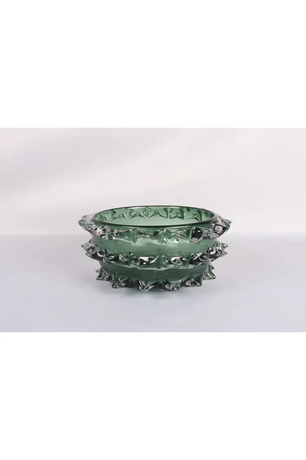 Yeşil Kırçımlı Cam Meyvelik | 26x12 CM Lüks Dekoratif Kase ve Mas