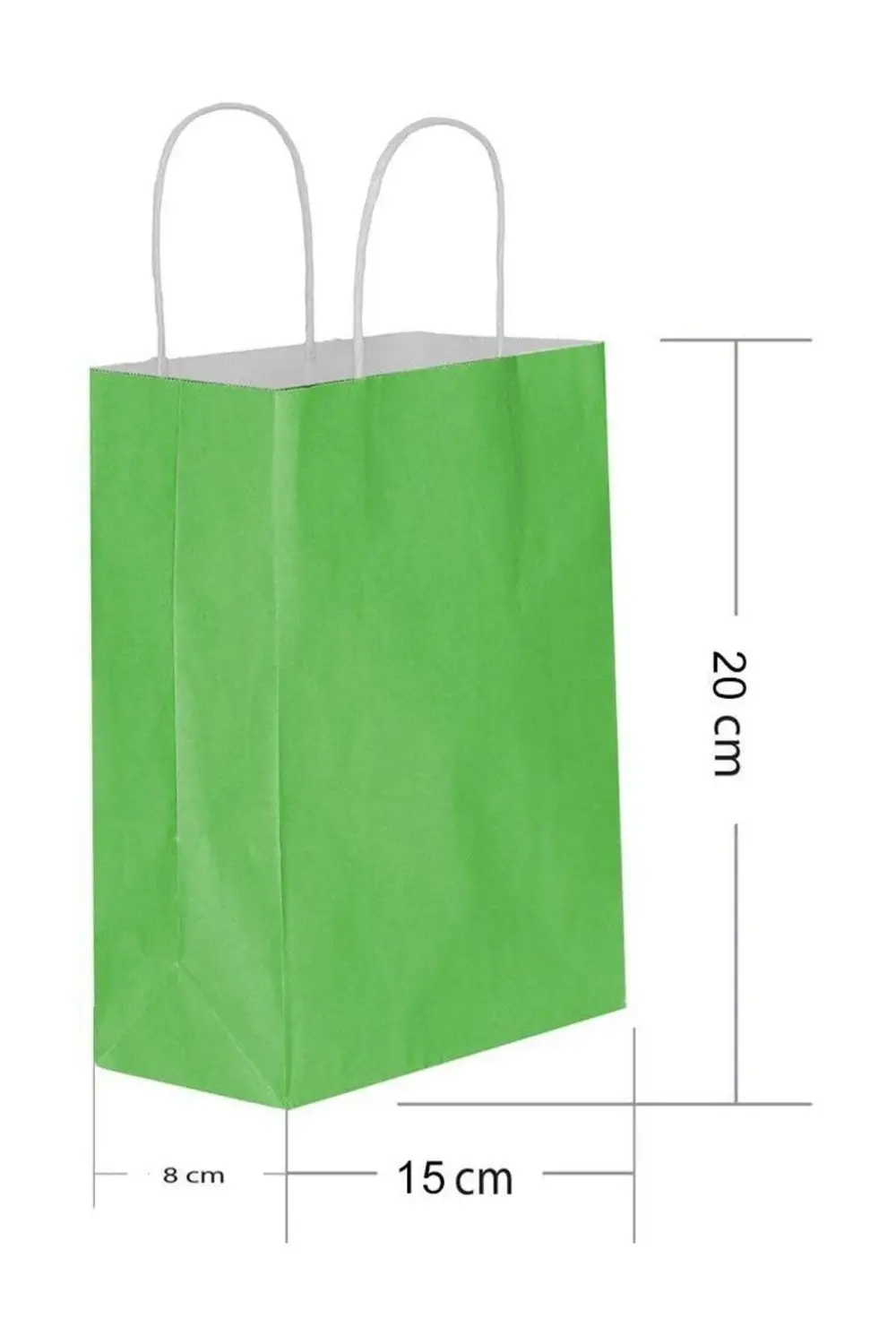 Yeşil Kraft Hediye Çantası 15x8x20 cm 25'li