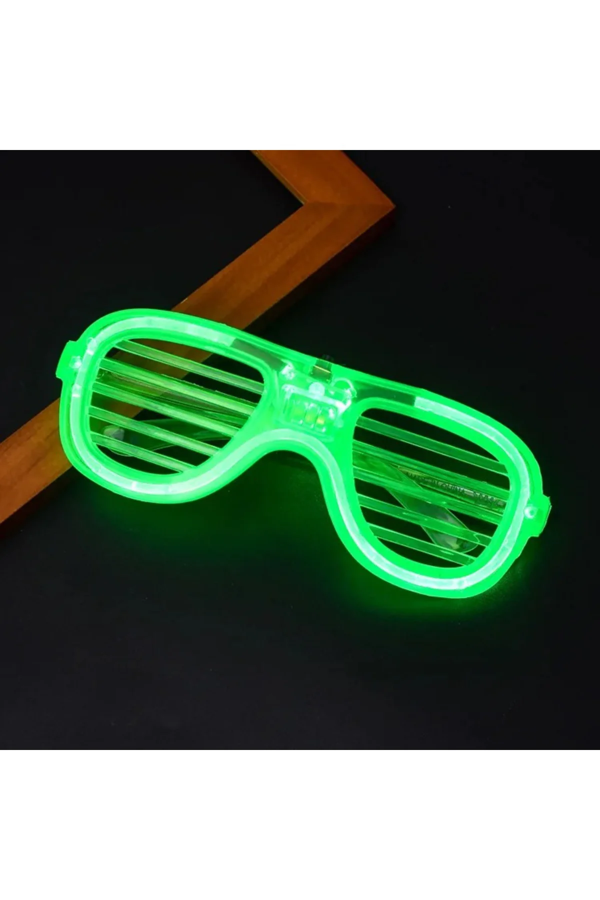 Yeşil LED Işıklı Parti Gözlüğü – Neon Glow Şerit Gözlük 3 Modlu