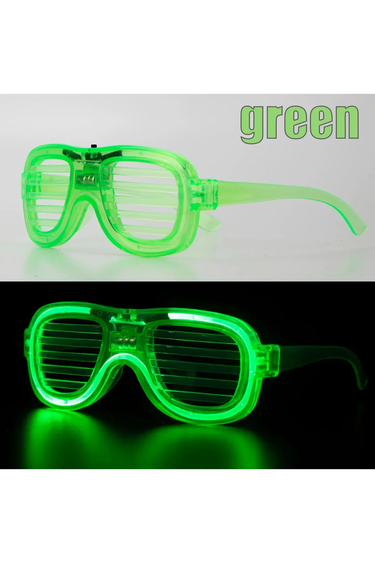 Yeşil LED Işıklı Parti Gözlüğü – Neon Glow Şerit Gözlük 3 Modlu Yeşil LED Işıklı Parti Gözlüğü – Neon Glow Şerit Gözlük 3 Modlu