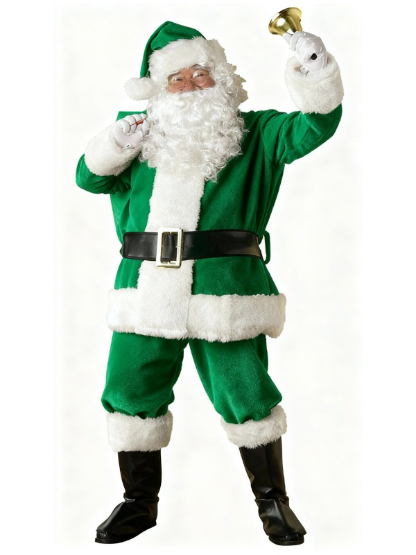 Yeşil Noel Baba Kostümü Yetişkin