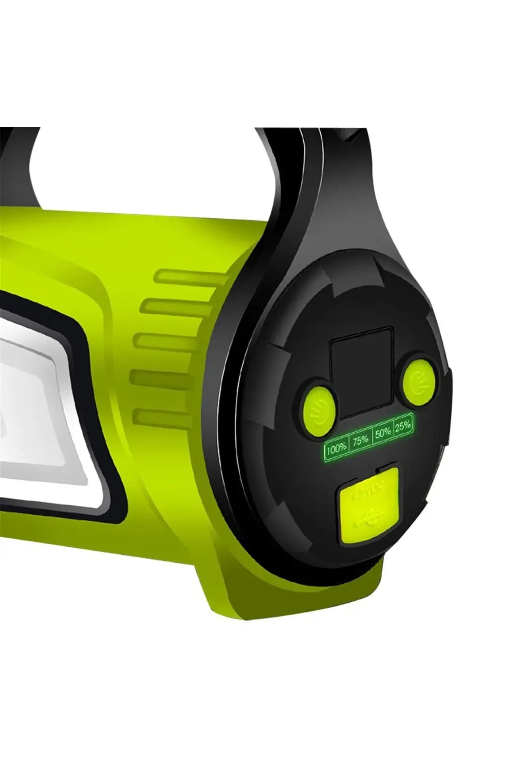 Yeşil Renk Fener Şarjlı Ledli Uzun Menzilli Kamp Tipi Çok Fonksiy