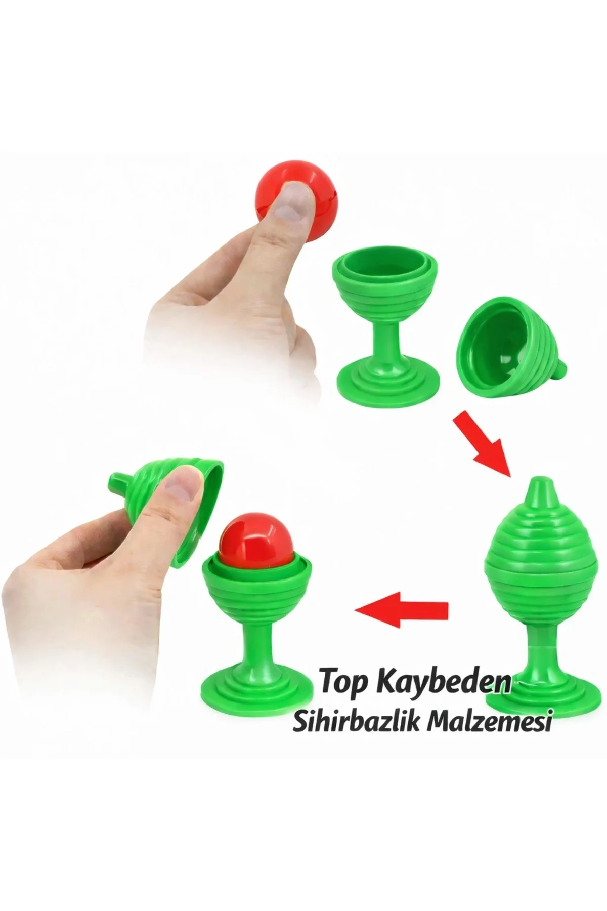 Yeşil Renk Sihirli Kupa Top Kaybetme Oyunu 7 Cm - Lisinya