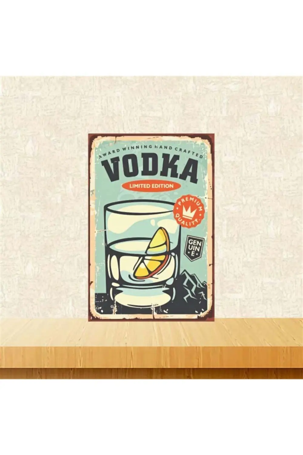 Yeşil Retro Ahşap Poster 20x30 cm
