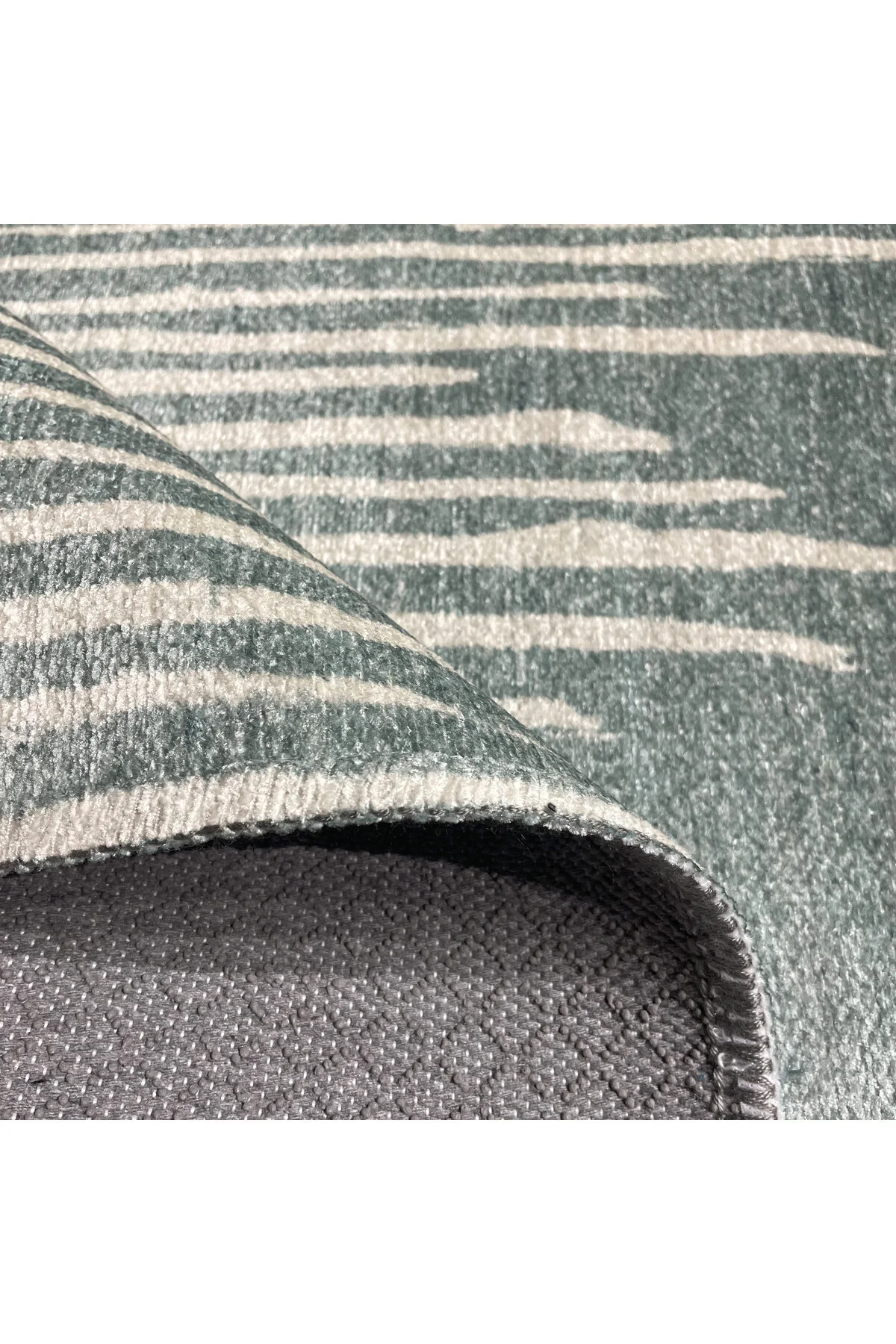 Yeşil saçaklı şönil pamuk dekoratif halı kilim Yeşil saçaklı şönil pamuk dekoratif halı kilim